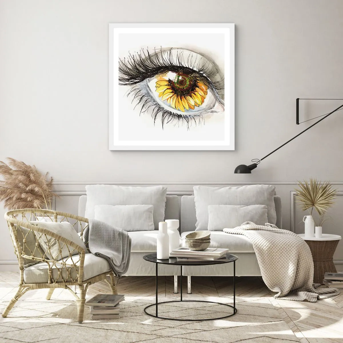 Poster in white frmae - Look Hot As a Summer - 60x60 cm