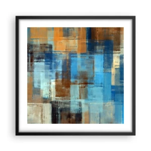 Poster in black frame - Through Blue Curtain - 50x50 cm