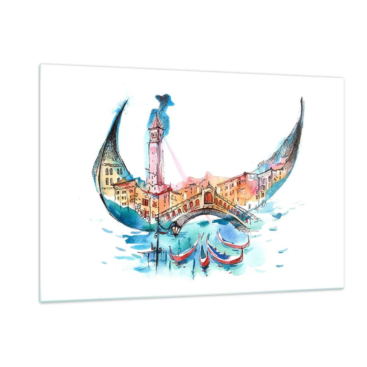 Glass picture - We are Flowing through the City - 120x80 cm