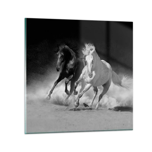 Glass picture - Gallop of Freedom - 30x30 cm