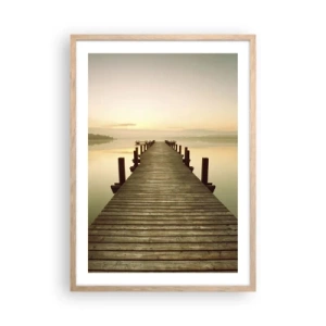 Poster in light oak frame - Before Dawn, Dawn, Light - 50x70 cm