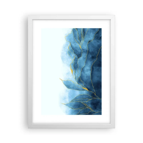 Poster in white frmae - Blue In Gold - 30x40 cm