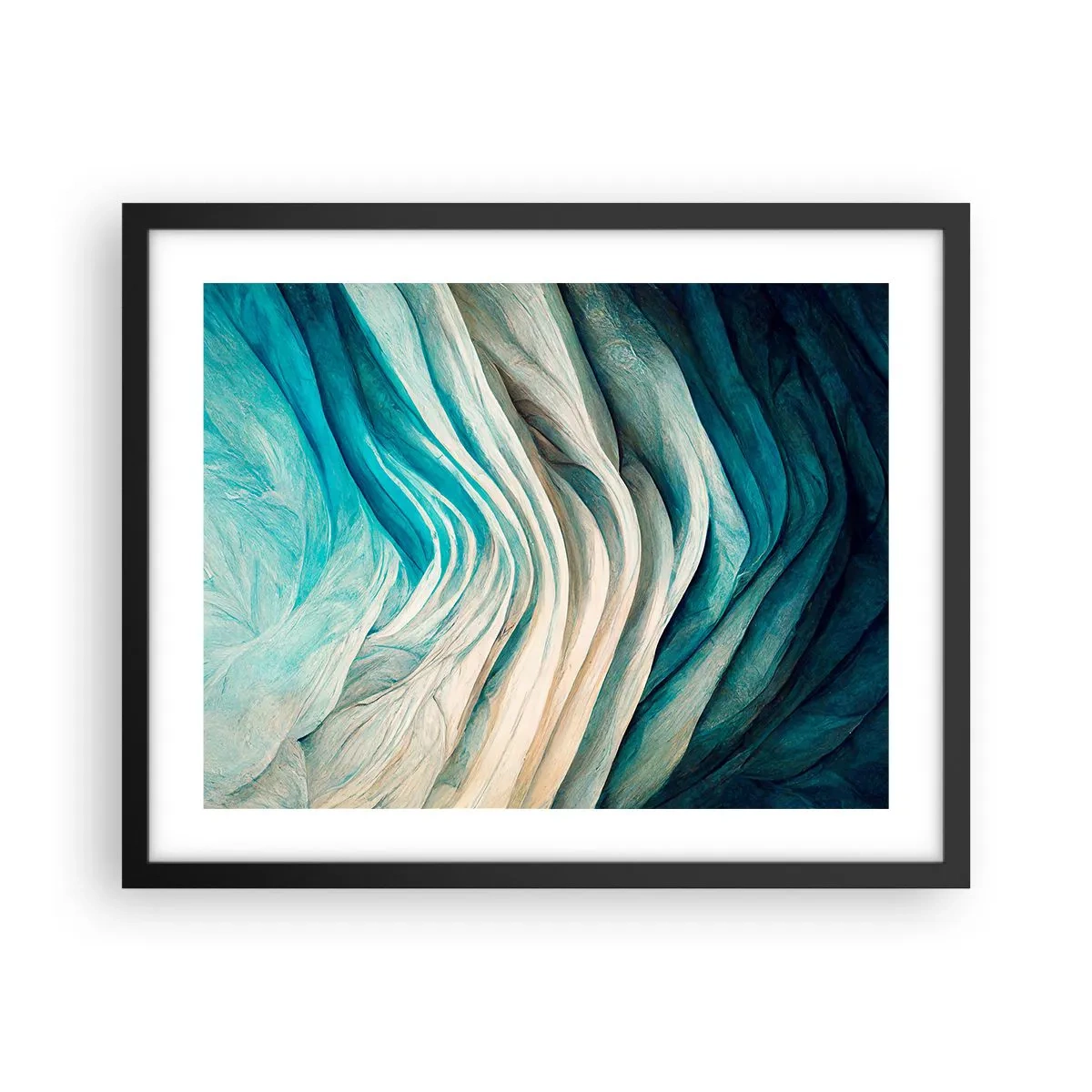 Poster in black frame - Blue Insatiability - 50x40 cm