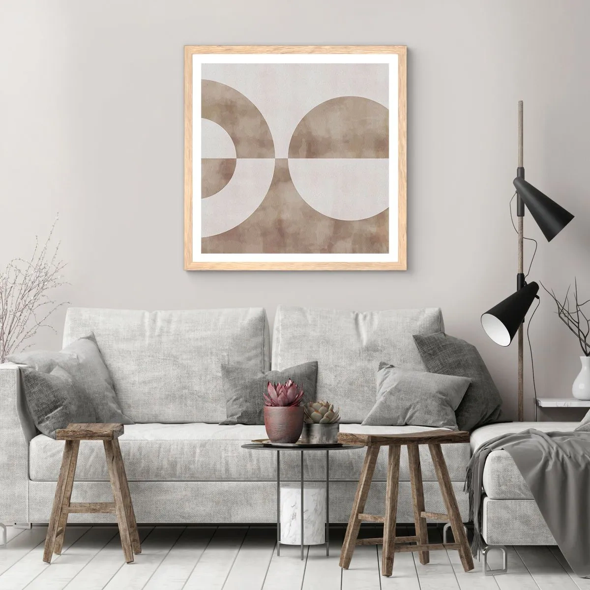 Poster in light oak frame - Similarities and Differences - 50x50 cm