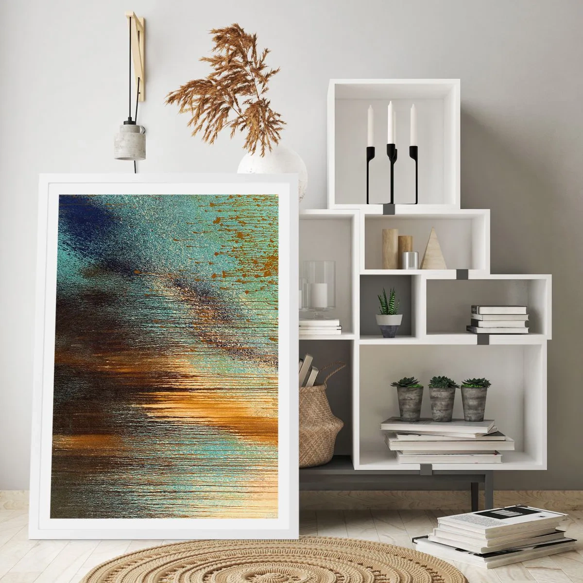 Poster in white frmae - Non-accidental Colourful Composition - 70x100 cm