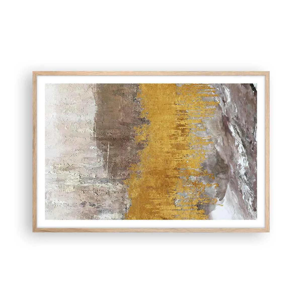Poster in light oak frame - Golden Blast - 91x61 cm