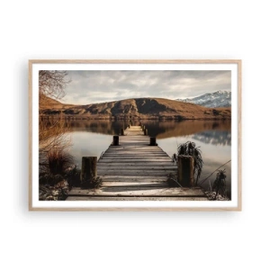 Poster in light oak frame - Landscape in Silence - 100x70 cm