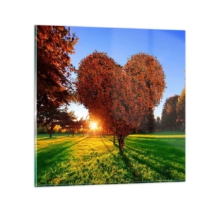 Glass picture - Impossible Not to Love Autumn - 30x30 cm