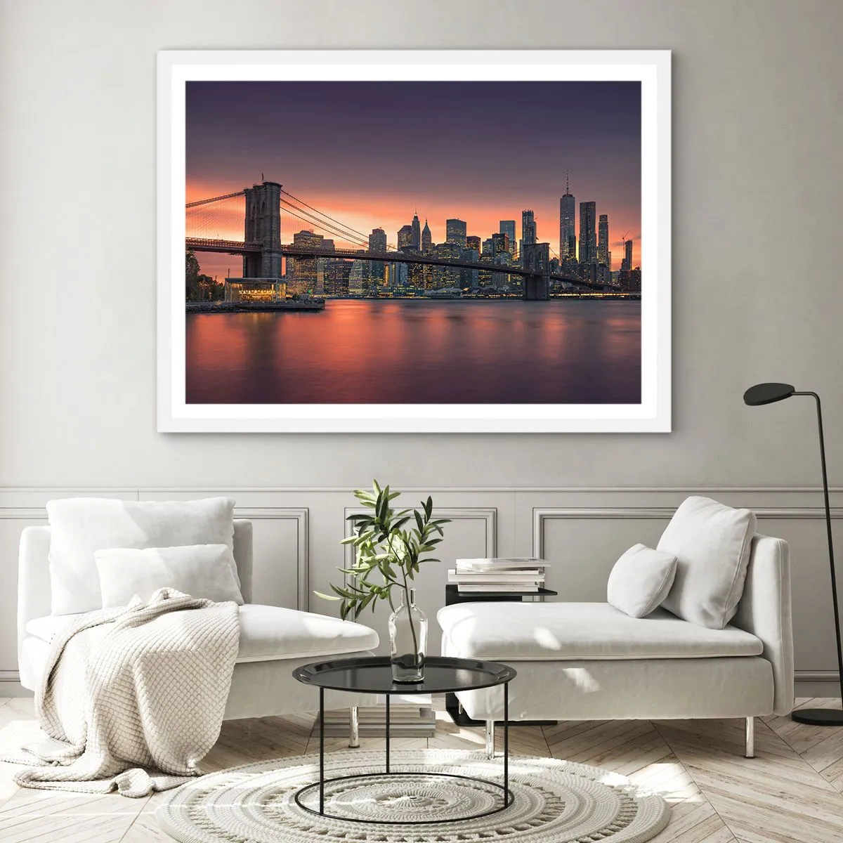 Poster in white frmae - Submerged in Lilac Silence - 50x40 cm