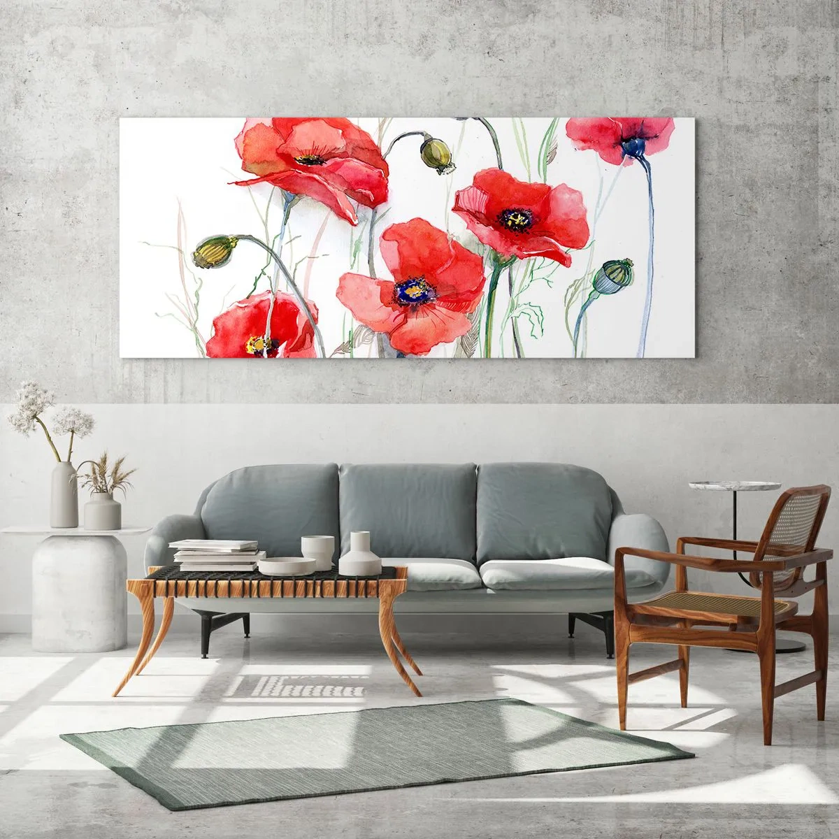 Glass picture - Polish Flowers - 100x40 cm