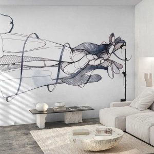 Self-Adhesive Photo Wallpaper Deluxe Sticker - Study of Touch - Abstraction, Hands, Graphics - 200x140 cm