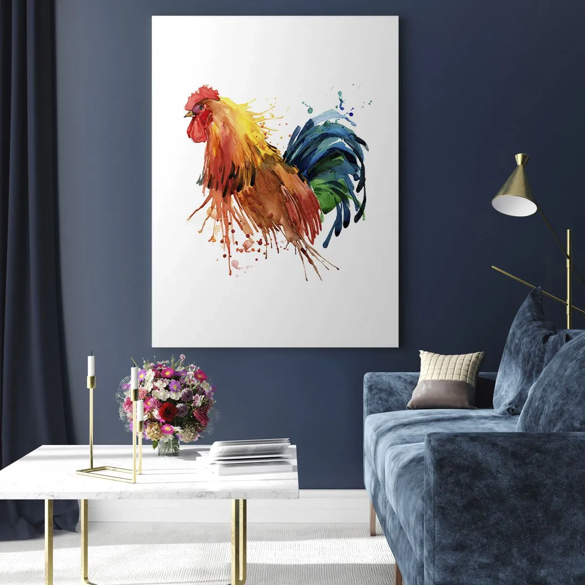 Glass picture - King Rooster - 80x120 cm