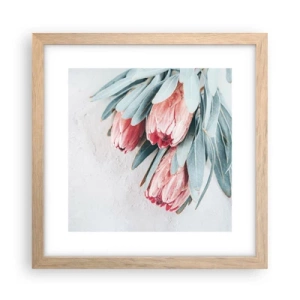 Poster in light oak frame - Ashamed of Their Own Beauty - 30x30 cm