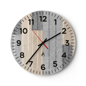 Wall clock - Clock on glass - Composition: Keep Upright - 30x30 cm