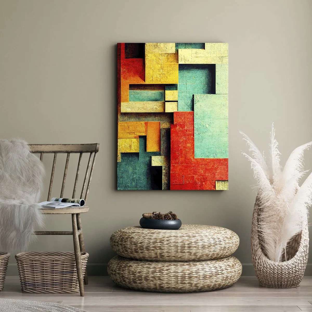 Canvas picture - Festival of Right Angles - 65x120 cm