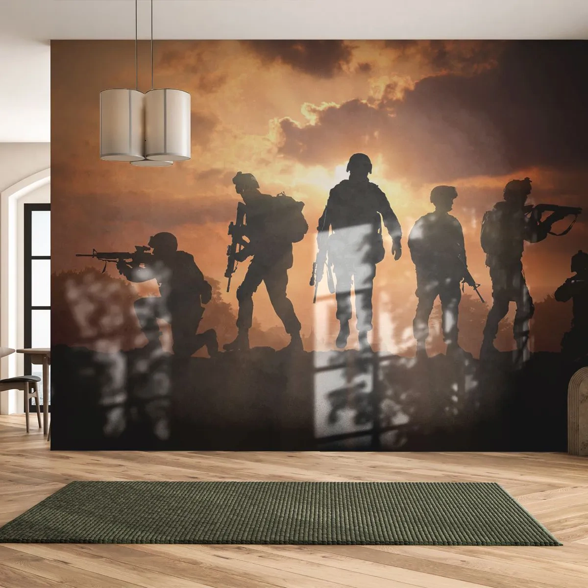 Self-Adhesive Photo Wallpaper Deluxe Sticker - Brothers In Arms - Military, Soldier, Rifle - 250x175 cm