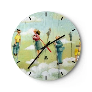 Wall clock - Clock on glass - Following the Dream - 40x40 cm