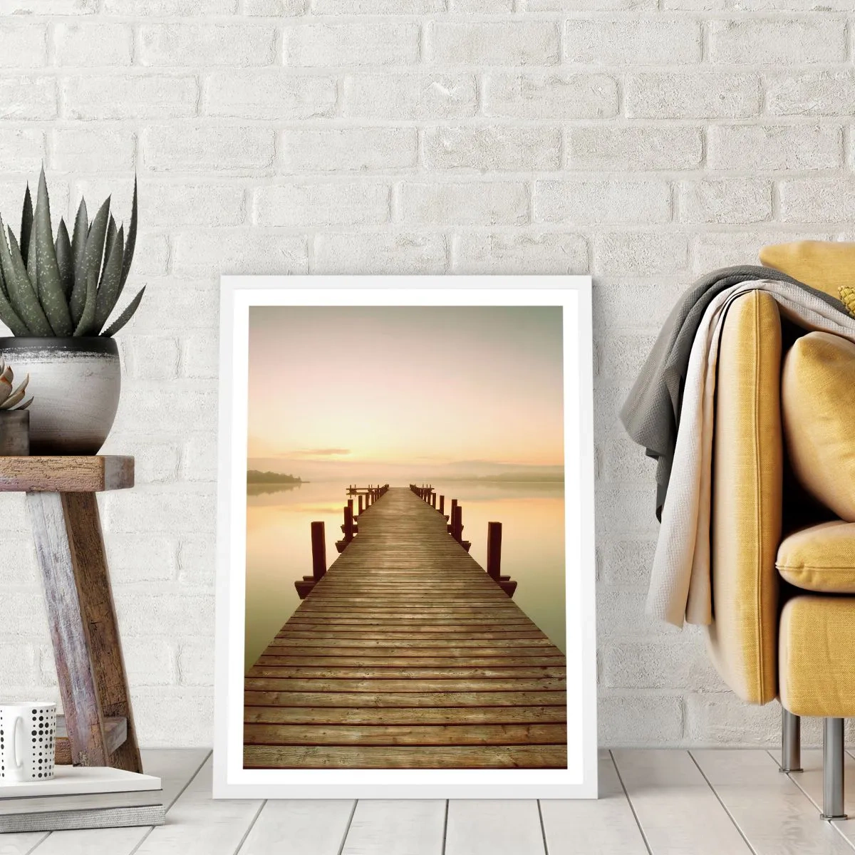 Poster in white frmae - Before Dawn, Dawn, Light - 70x100 cm