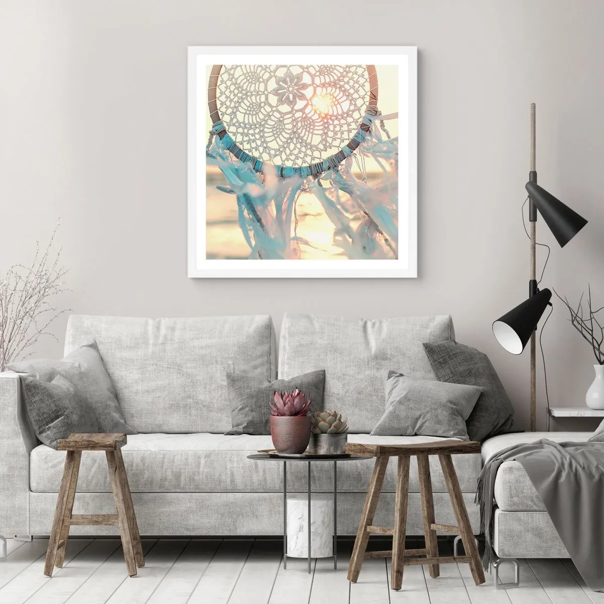 Poster in white frmae - Lace Totem - 50x50 cm