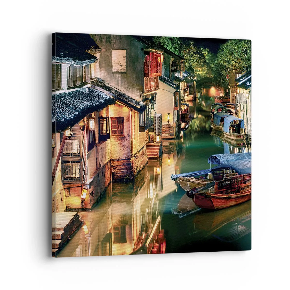 Canvas picture - Evening on a Chinese Street - 40x40 cm