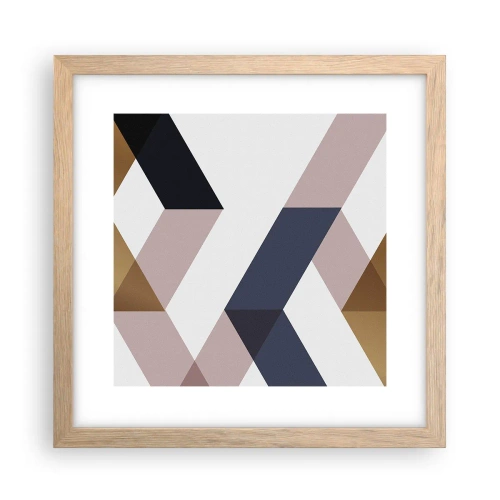 Poster in light oak frame - Planes and Angles - 30x30 cm
