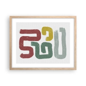 Poster in light oak frame - In an Unknown Language - 50x40 cm