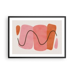 Poster in black frame - Gentle Movement of forms - 70x50 cm