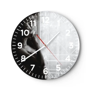 Wall clock - Clock on glass - Sensual Moment - 40x40 cm