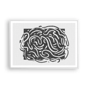 Poster in white frmae - Abstract: Dance of Joy - 100x70 cm