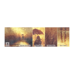 Photo Wallpaper Sample Self-Adhesive Deluxe Sticker - I Think Someone Is Watching Me - Abstraction, Woman, Walk in the rain - 100x30 cm