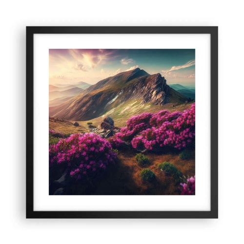 Poster in black frame - Summer in the Mountains - 40x40 cm