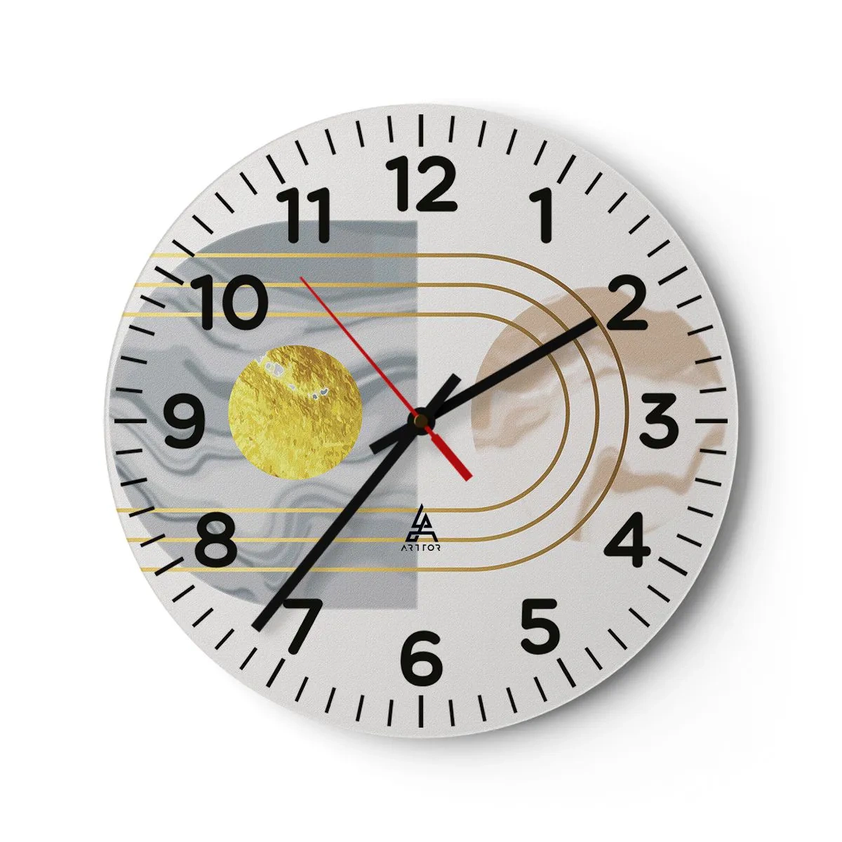 Wall clock - Clock on glass - Brightness nad Shine - 30x30 cm