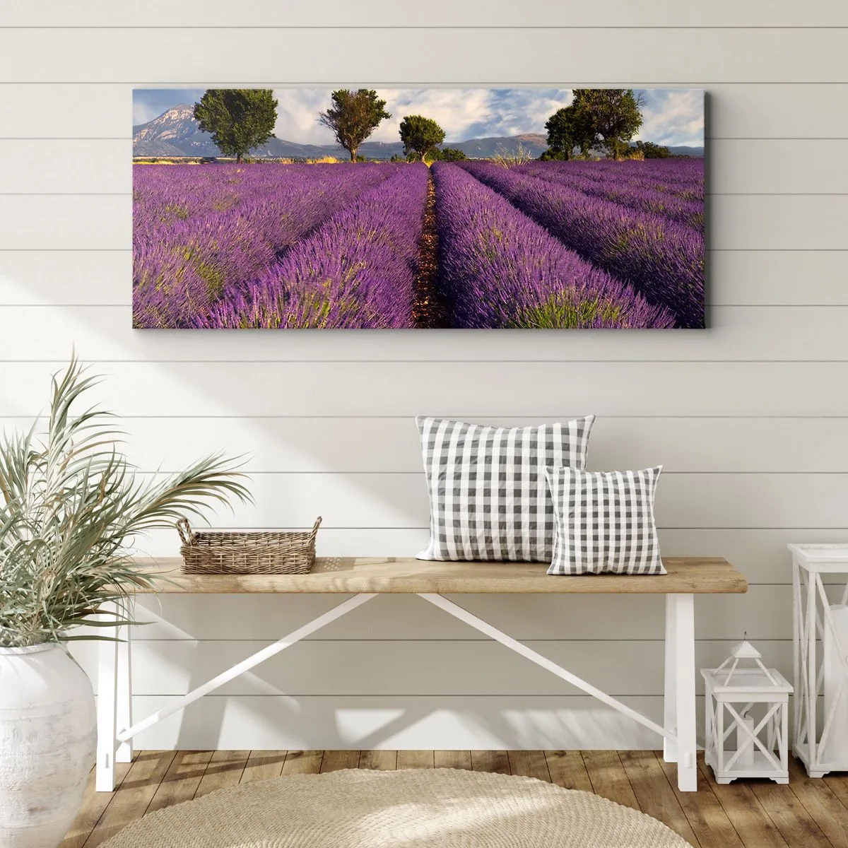 Canvas picture - Lavender Fields - 90x30 cm