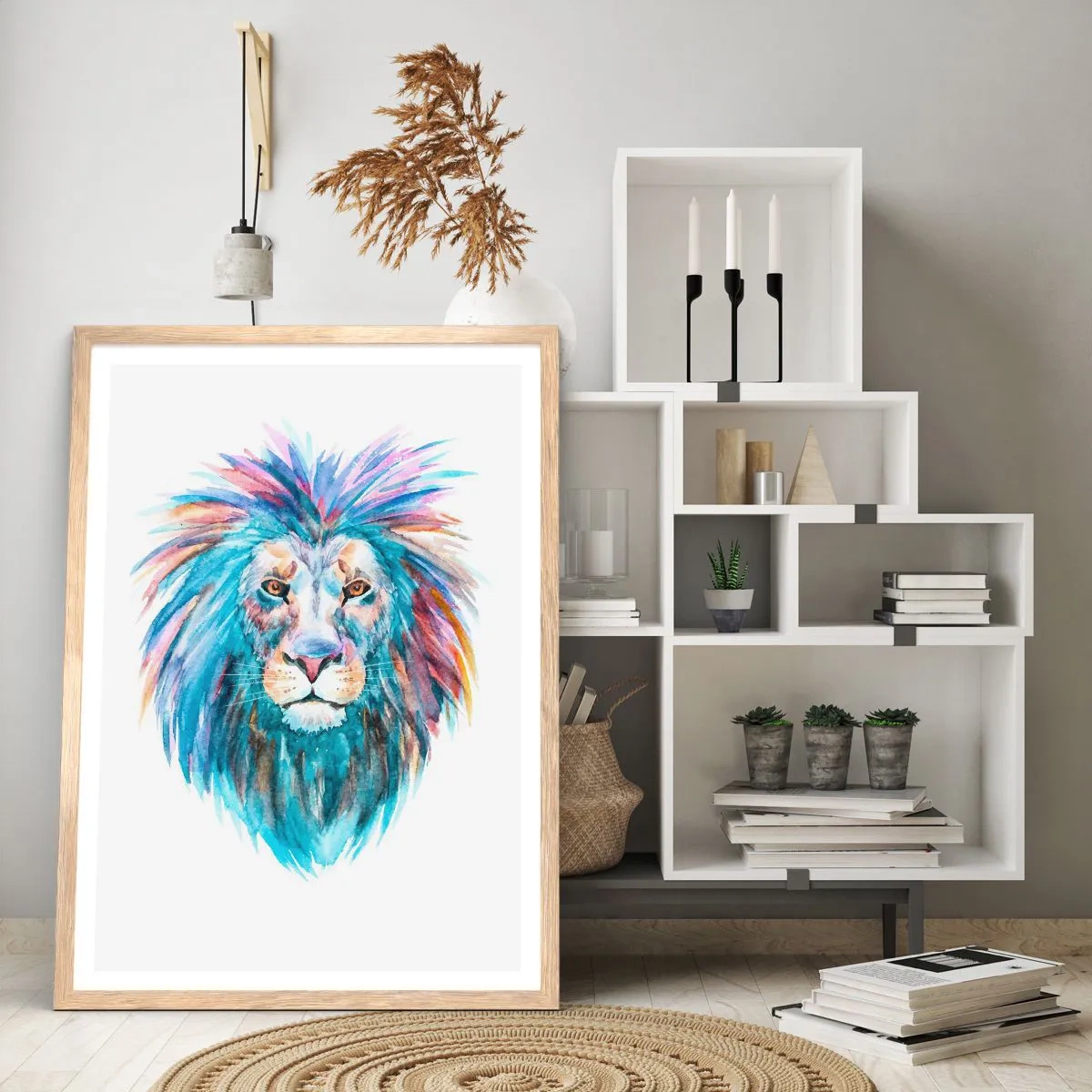 Poster in light oak frame - Electrifying Aura - 30x40 cm
