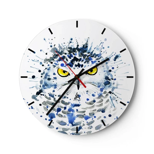 Wall clock - Clock on glass - Straight in the Eyes - 40x40 cm