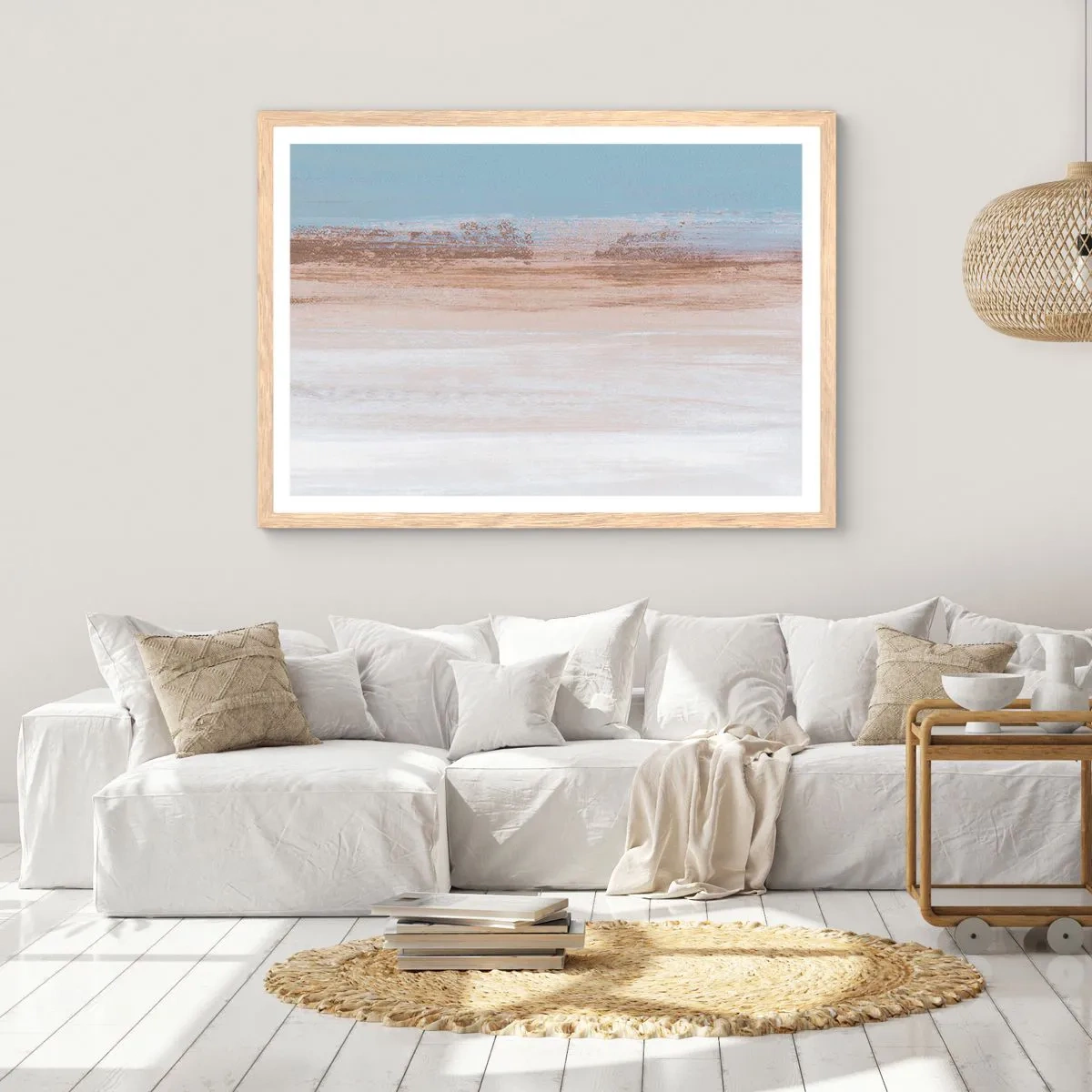 Poster in light oak frame - Ambiguous Landscape - 100x70 cm