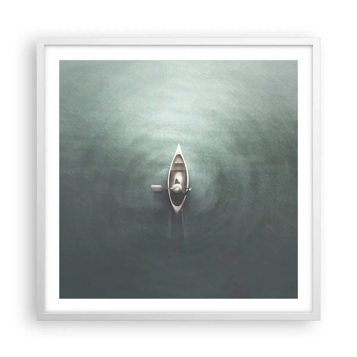 Poster in white frmae - Through Moon Lake - 60x60 cm
