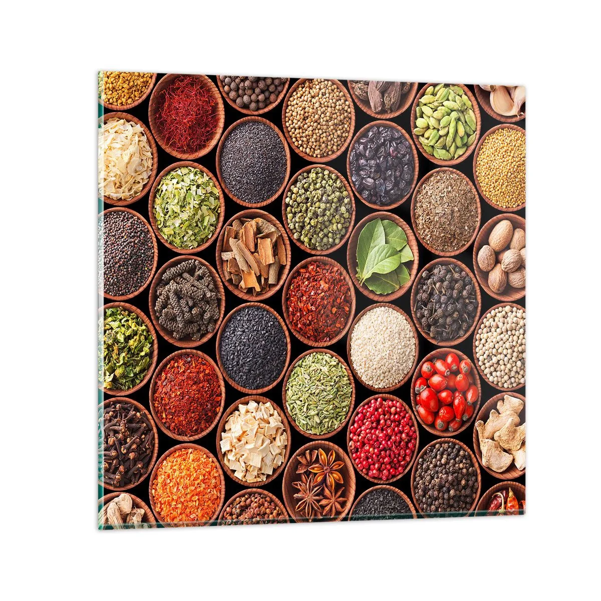 Glass picture - All Flavours of the World - 60x60 cm