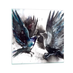 Glass picture - Two Crows - 40x40 cm