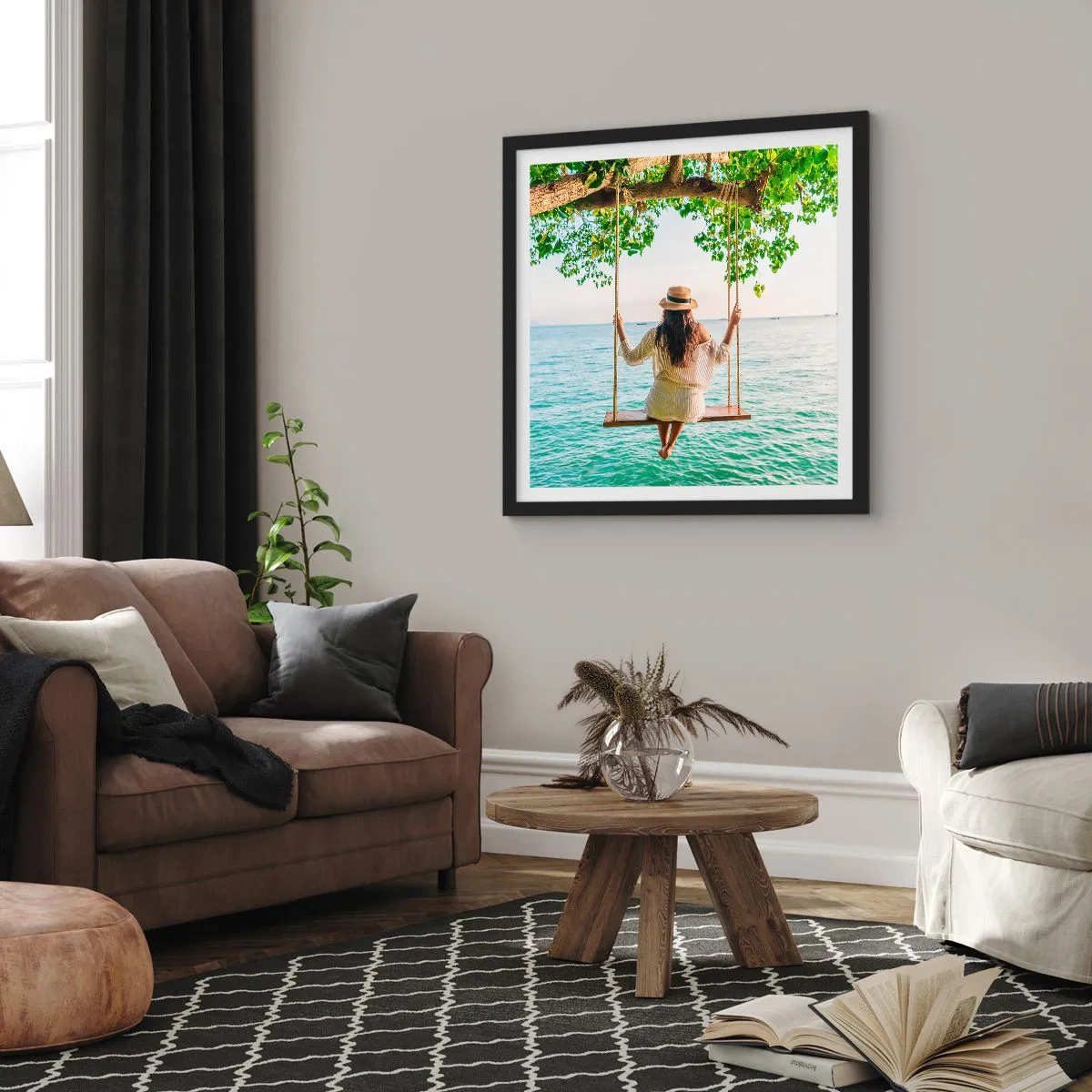 Poster in black frame - Life Is Beautiful - 30x30 cm