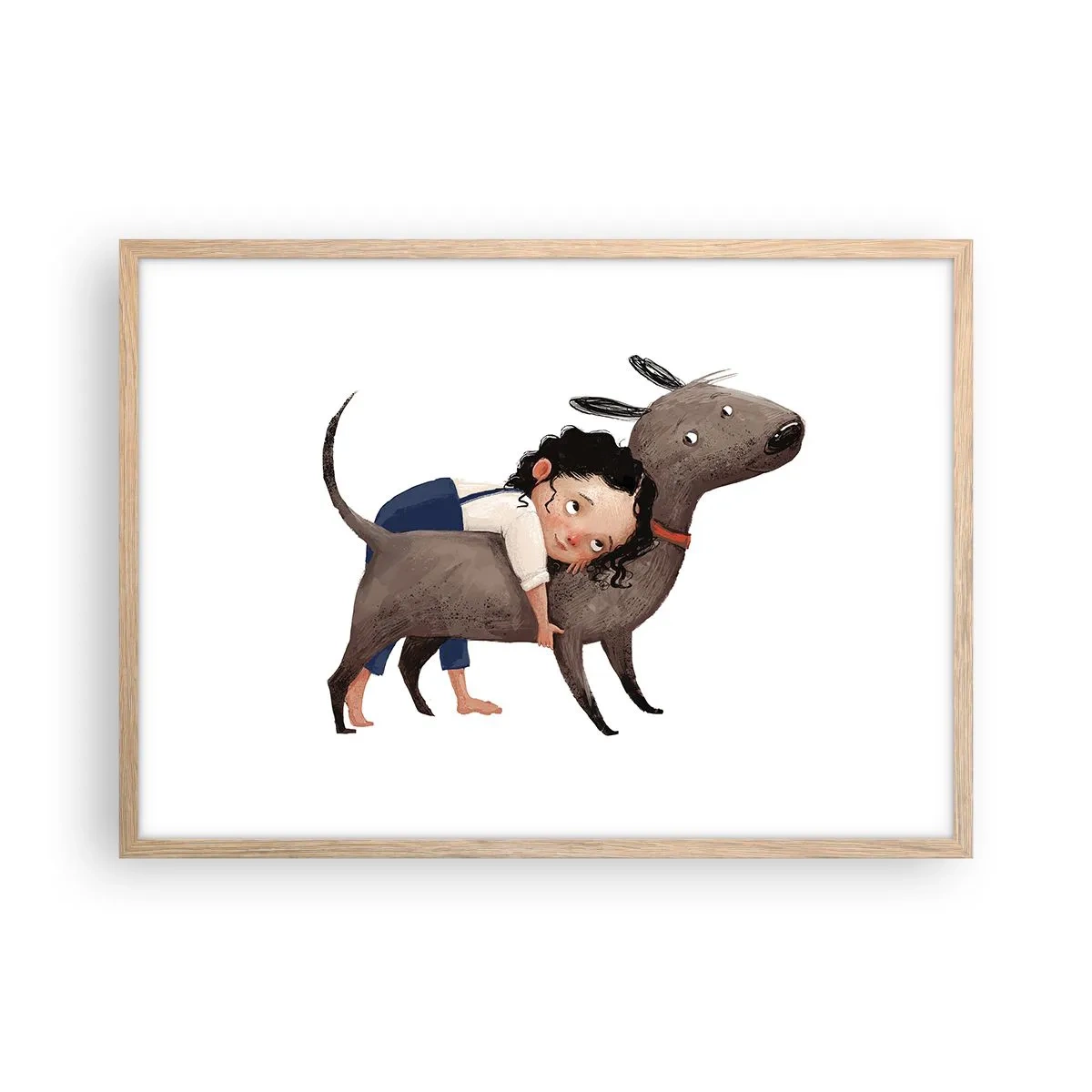 Poster in light oak frame - Best Friends - 70x50 cm