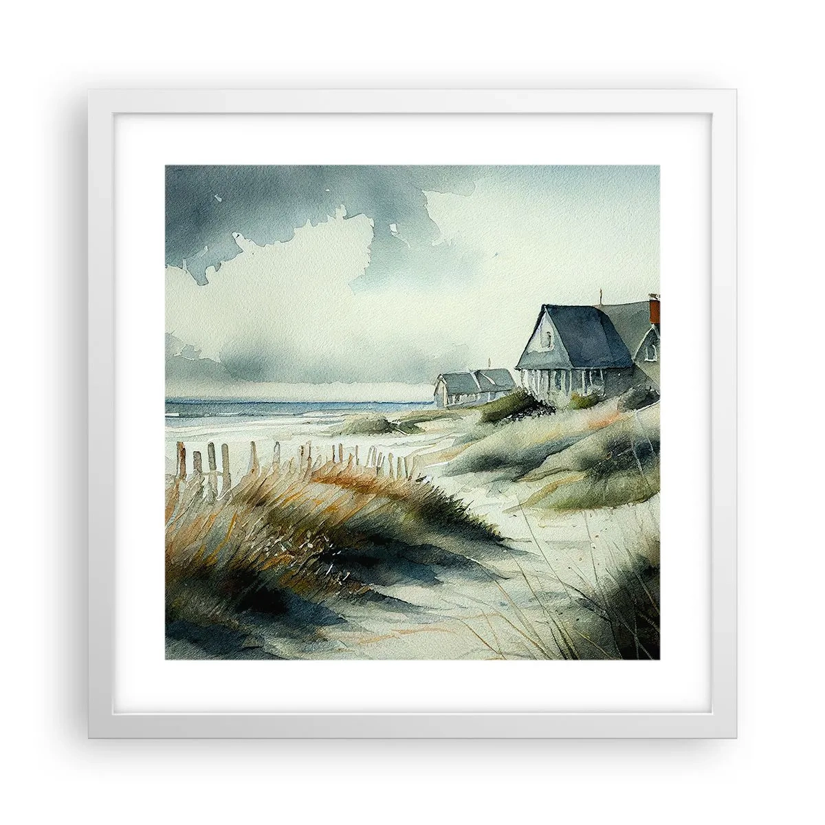 Poster in white frmae - Away from the Hustle and Bustle - 40x40 cm