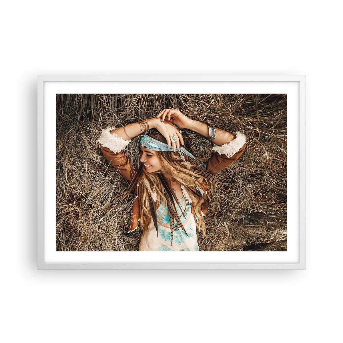 Poster in white frmae - On the Way to the Summer of Love - 70x50 cm