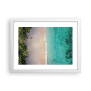 Poster in white frmae - Paradise Beach - 40x30 cm
