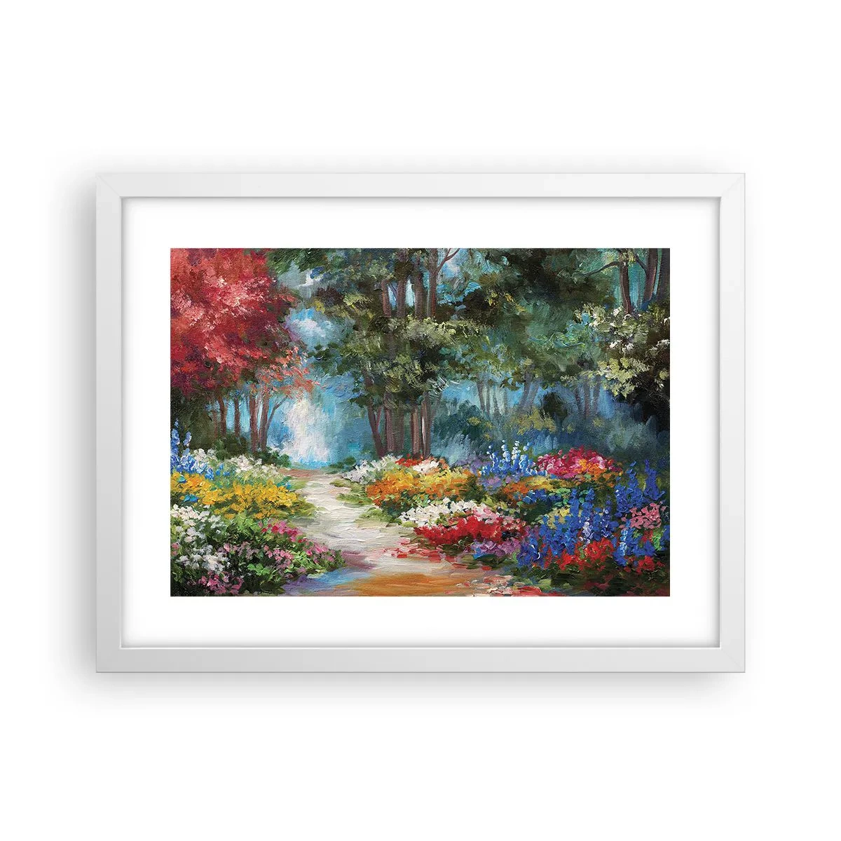 Poster in white frmae - Wood Garden, Flowery Forest - 40x30 cm