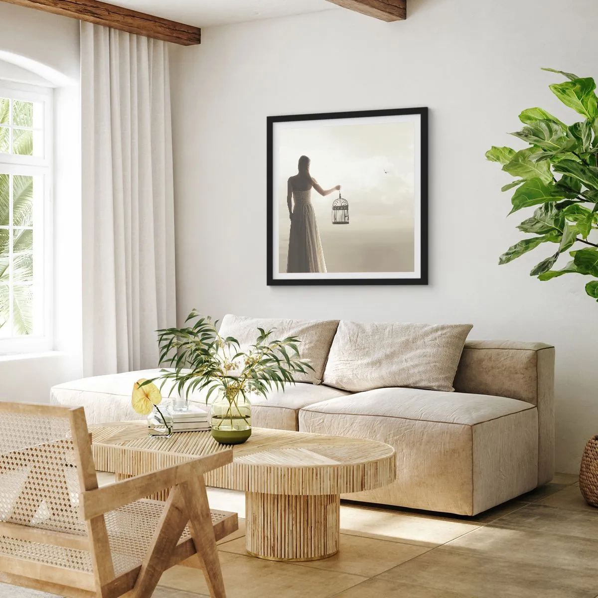 Poster in black frame - Be Free - 30x30 cm