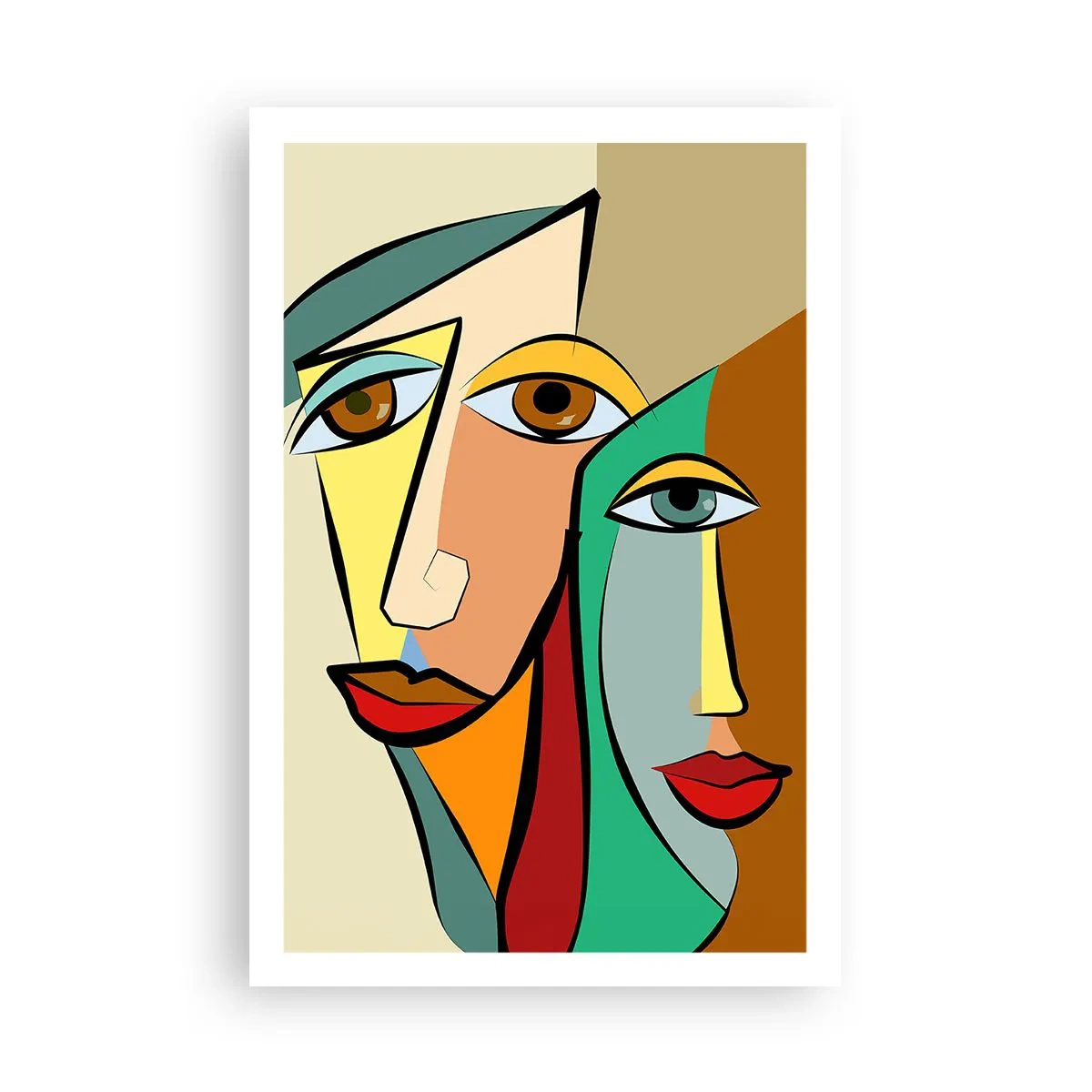 Poster - Cubist Couple - 61x91 cm