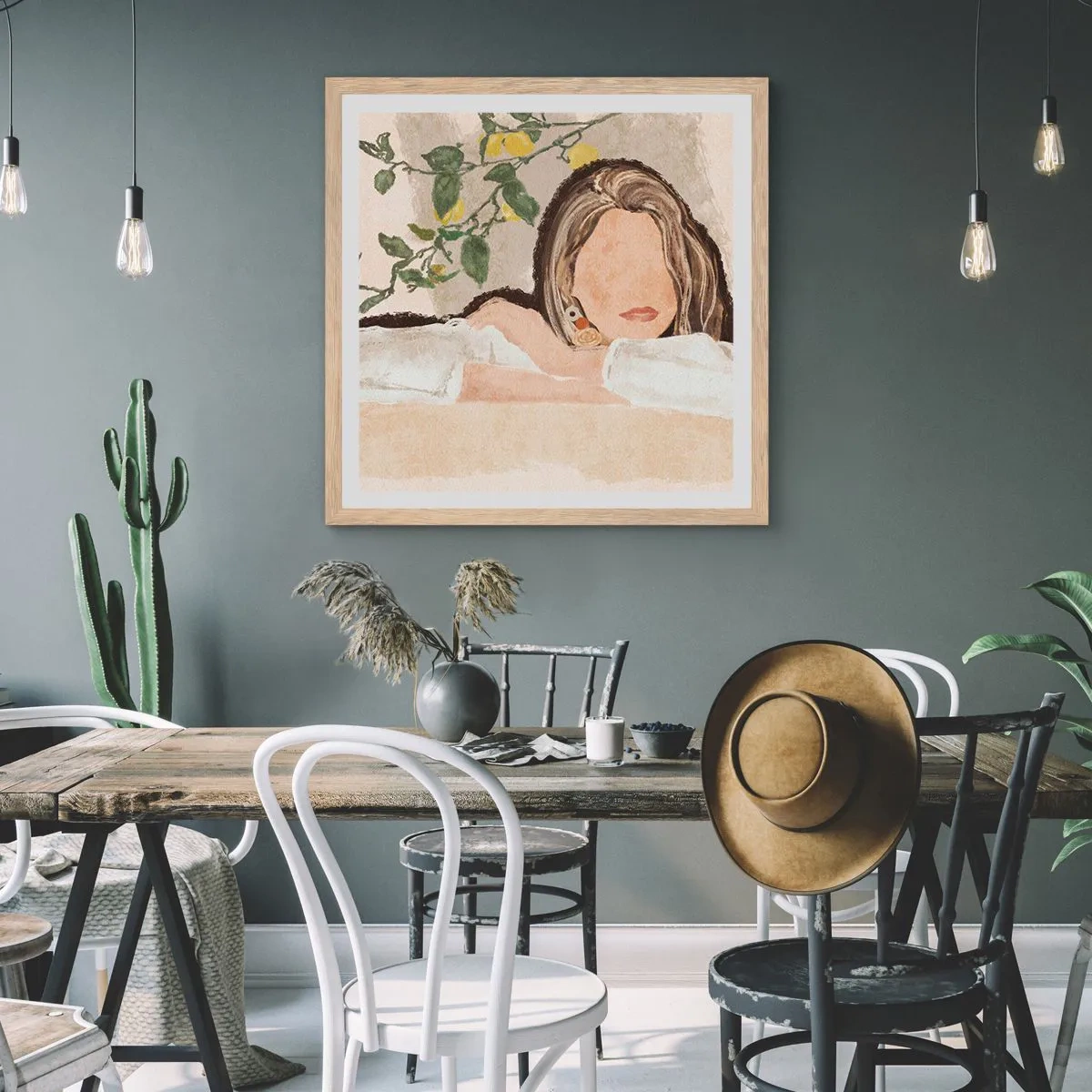 Poster in light oak frame - Beauty of the South - 60x60 cm