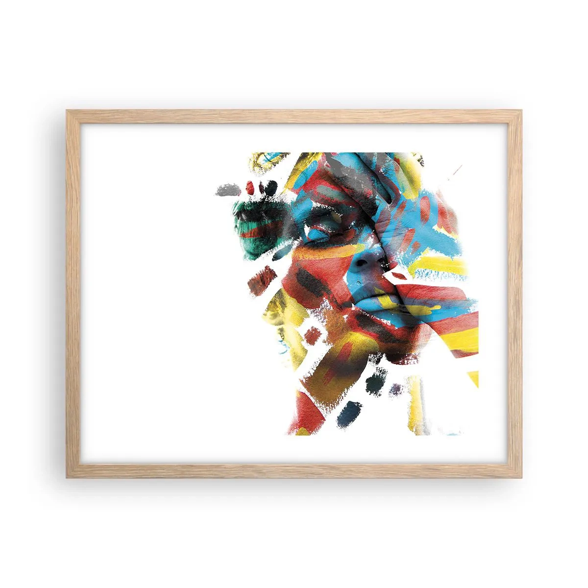 Poster in light oak frame - Colourful Personality - 50x40 cm