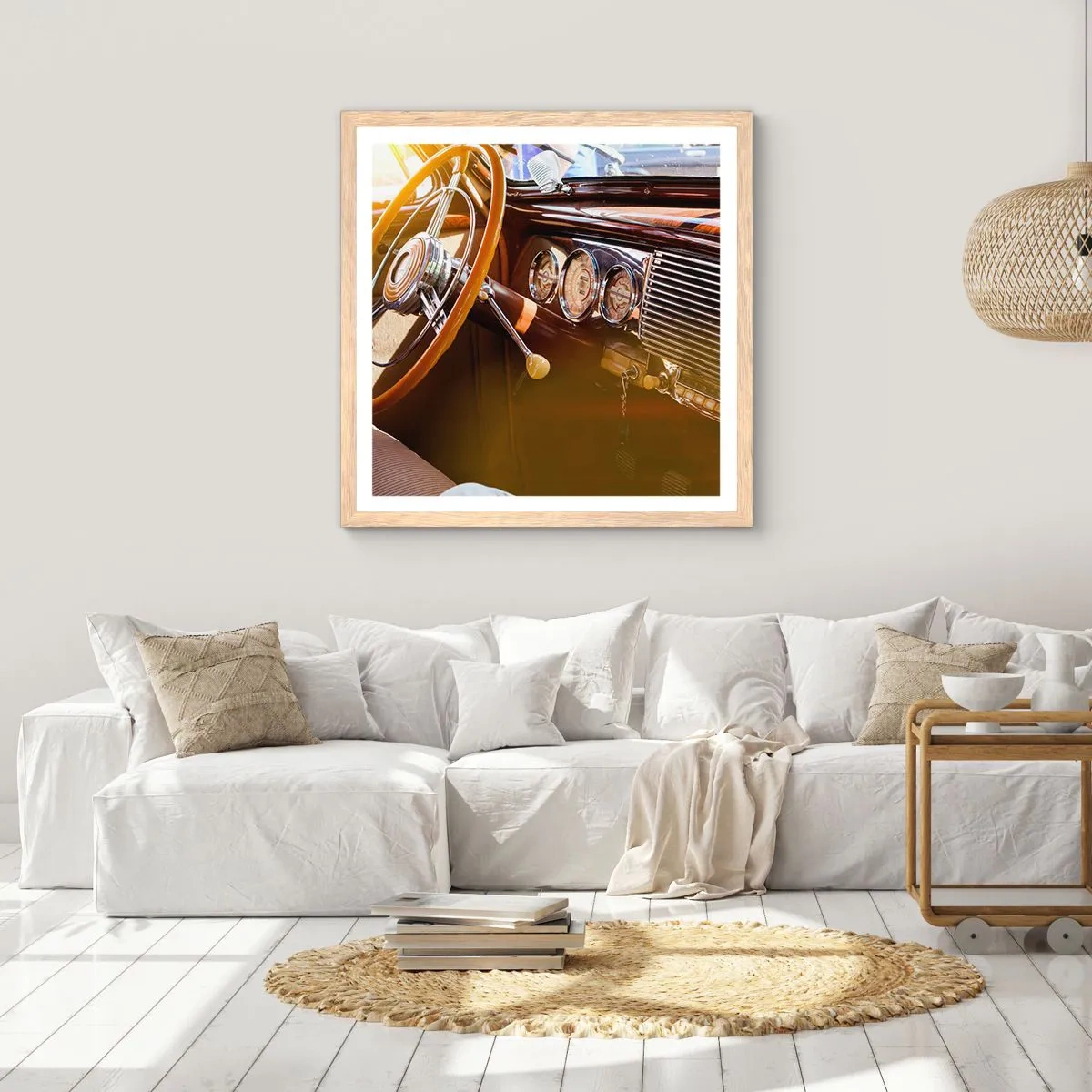 Poster in light oak frame - Breath of Luxury form the Past - 50x50 cm